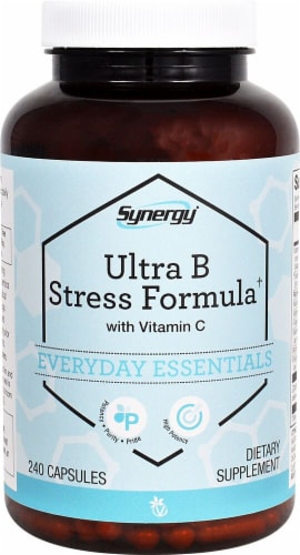 Vitacost Synergy Ultra B Stress Formula with Vitamin C Perspective: front