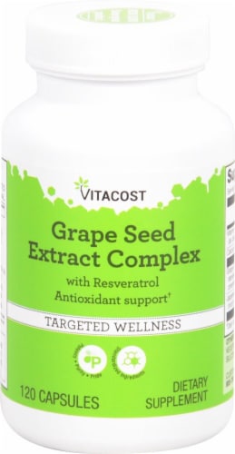 Vitacost Grape Seed Extract Complex with Resveratrol Capsules Perspective: front