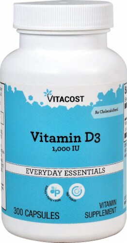 Vitacost Vitamin D3 Everyday Essentials Capsules Perspective: front
