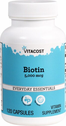 Vitacost Biotin Everyday Essentials Capsules Perspective: front