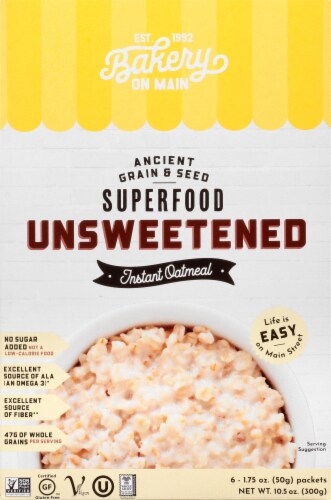 Bakery on Main Unsweetened Gluten Free Instant Oatmeal Packets Perspective: front