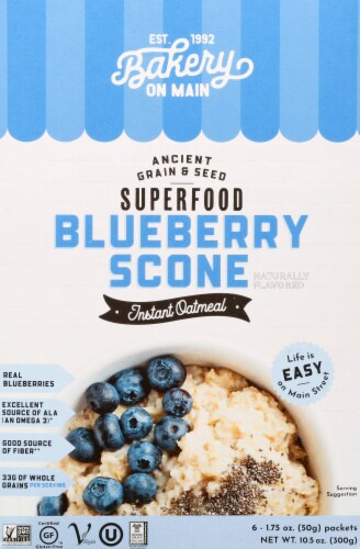 Bakery On Main Gluten Free Blueberry Scone Instant Oatmeal Perspective: front