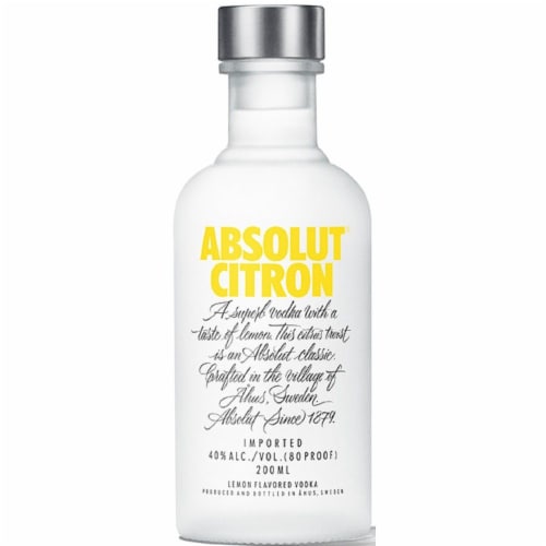 Absolut Vodka Citron Vodka Perspective: front