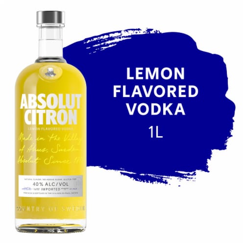 Absolut Citron Lemon Flavored Vodka Perspective: front