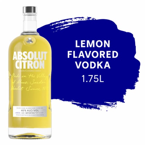 Absolut Citron Lemon Flavored Vodka Perspective: front
