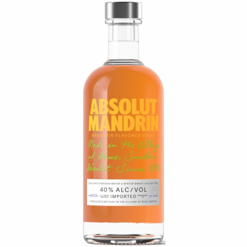 Absolut Mandrin Orange Flavored Vodka Perspective: front