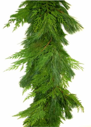 Holiday Fresh Garland 9 Foot Perspective: front