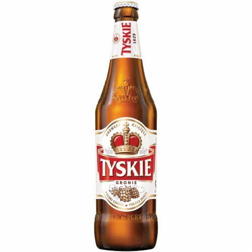 Tyskie Gronie Lager Beer Perspective: front