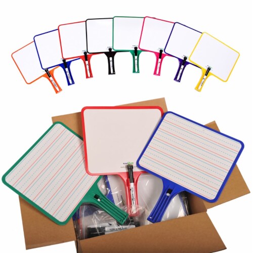 Kleenslate Concepts Llc. KLS5132 Kleenslate Dry Erase Paddles 24Pk Rectangular Classroom Set Perspective: front