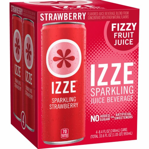 Izze® Sparkling Strawberry Juice Beverage Perspective: front