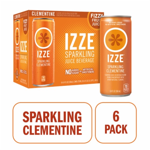 IZZE No Sugar Added Clementine Sparkling Juice Beverage Blend Perspective: front