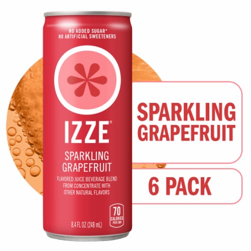 IZZE No Sugar Added Grapefruit Sparkling Juice Beverage Blend Perspective: front