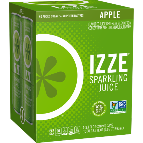 IZZE Sparkling Juice Beverage Apple Flavored Juice Drink Perspective: front
