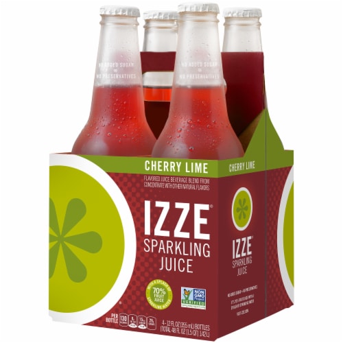 IZZE Sparkling Juice Drink Cherry Lime Flavored Juice Drink Perspective: front