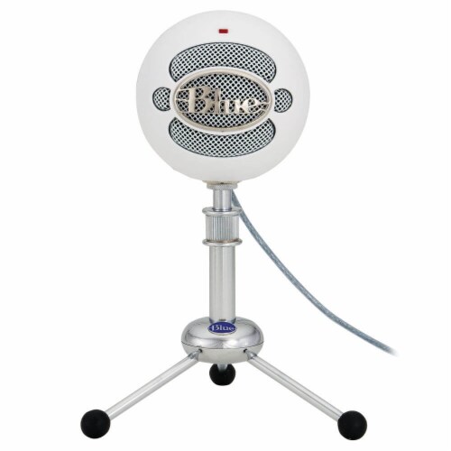 Blue Snowball USB Microphone - Textured White Perspective: front