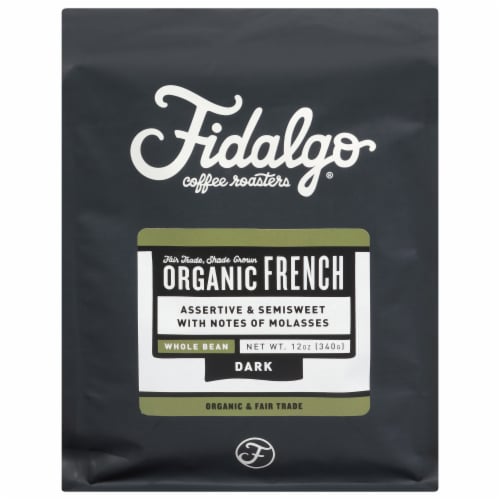 Fidalgo Coffee Roasters French Dark Roast Organic Whole Bean Coffee Perspective: front