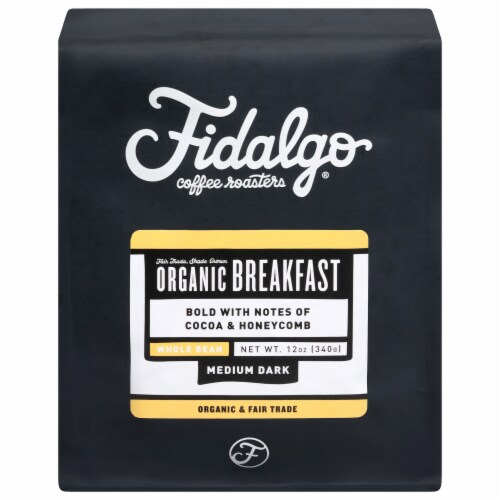 Fidalgo Breakfast Medium-Dark Roast Organic Whole Bean Coffee Perspective: front