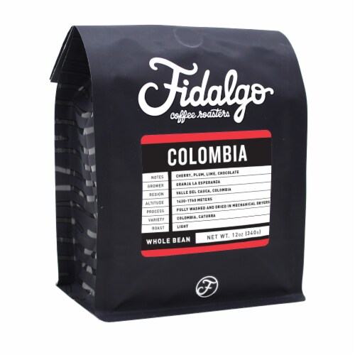 Colombia, Whole Bean, 12oz bag Perspective: front