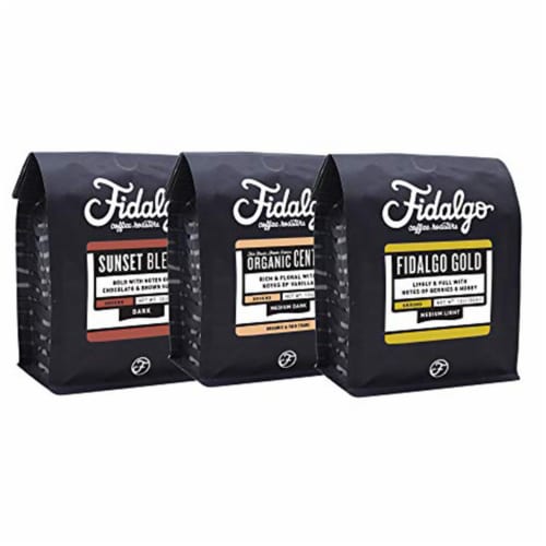 Fidalgo Coffee Value Pack #1 House Style Blends, 12-oz Drip Grind, 3 pack. Perspective: front