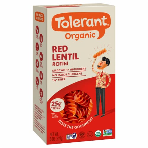 Tolerant® Organic Red Lentil Rotini Perspective: front