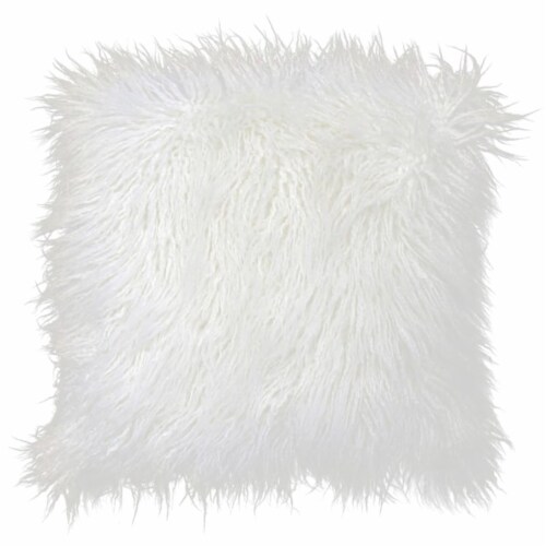 Casa Mia 100% Mongolian Sheep Fur Throw Pillow Perspective: front