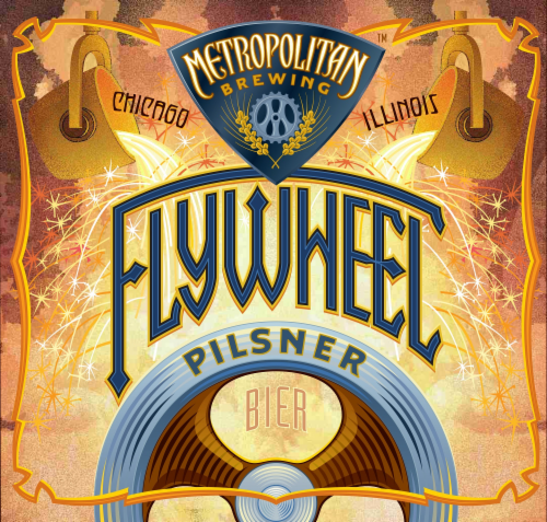 Metropolitan Brewing Flywheel Pilsner Bier Perspective: front