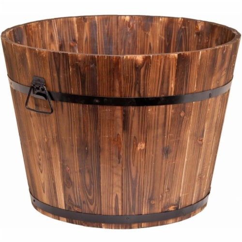 Devault Enterprises DEVBP213.01 Whisky Barrel Planter - Large 23  X 23  X 17 Perspective: front