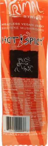 Primal Strips Shiitake Mushroom Meetless Vegan Jerky - Hot & Spicy Perspective: front