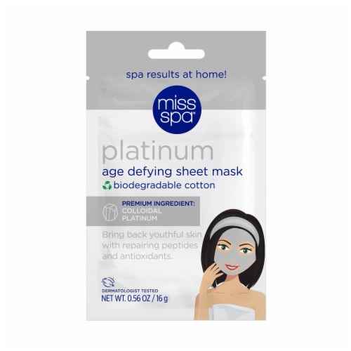 Miss Spa® Platinum Biodegradable Sheet Facial Mask Perspective: front