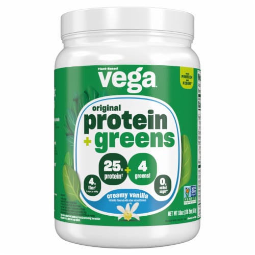Vega® Vanilla Protein & Greens Powder Perspective: front
