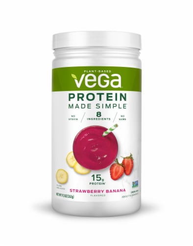 Vega Protein Made Simple Strawberry Banana Drink Mix Perspective: front