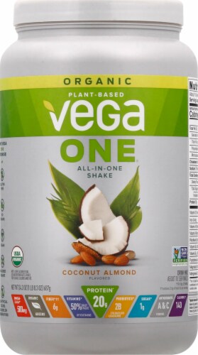 Vega One Coconut Almond All-in-One Shake Drink Mix Perspective: front