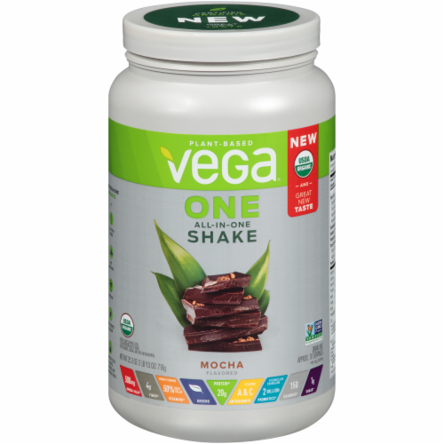 Vega One Organic Mocha All-in-One Shake Drink Mix Perspective: front