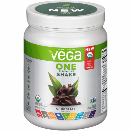 Vega One Organic Mocha Flavored All-in-One Shake Drink Mix Perspective: front