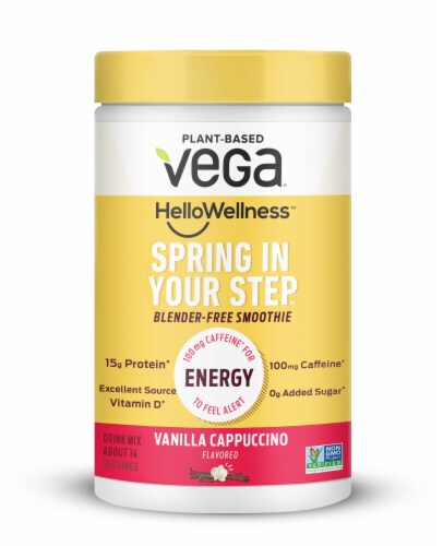 Vega® Hello Wellness™ Spring In Your Step™ Vanillla Cappuccino Blender Free Smoothie Mix Perspective: front