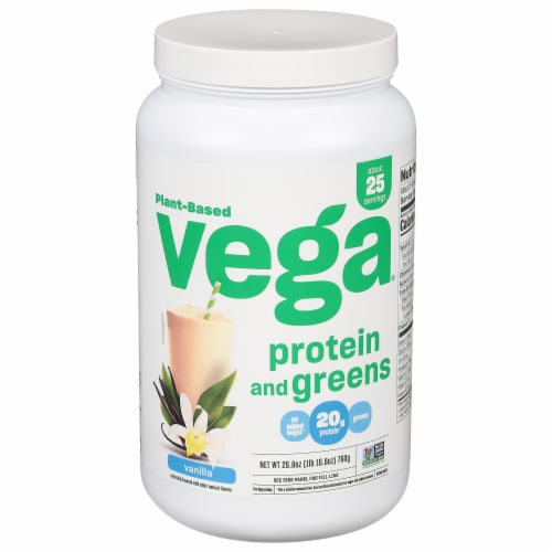Vega Protein & Greens Vanilla Drink Mix Perspective: front