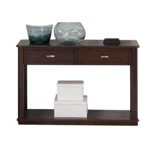 Wallace Dark Brown Sofa Table Perspective: front