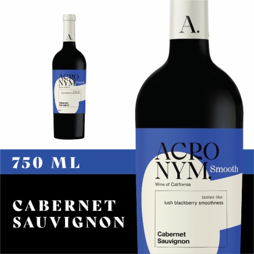 Acronym Smooth Cabernet Sauvignon Red California Wine Perspective: front