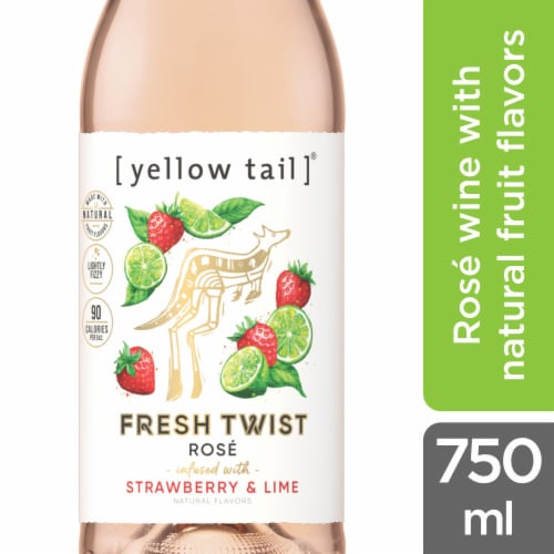 Yellow Tail Fresh Twist Strawberry And Lime Australia Flavored Wine Perspective: front