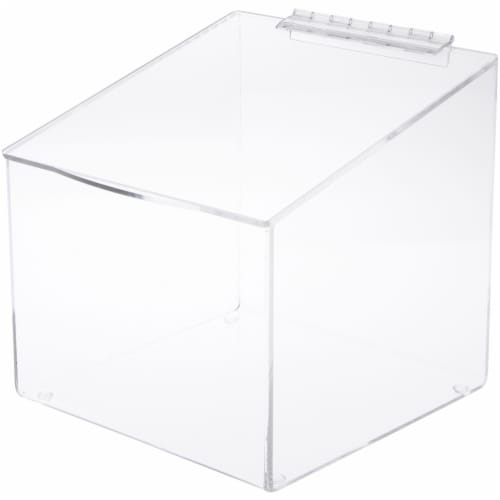 Plymor Clear Acrylic Display Case Box With Angled Top & Hinged Lid, 10