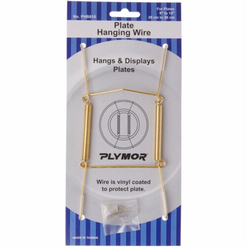 Plymor Gold Wall Mountable Plate Hanger, 6.125 H x 3 W x 0.5 D (Plates 8 -10 ) (2 Pack) Perspective: front