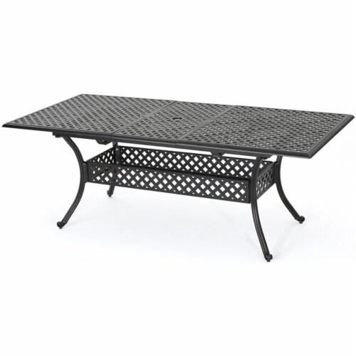 Noble House Abigail Cast Aluminum Expandable Patio Dining Table in Shiny Copper 1 Mariano s