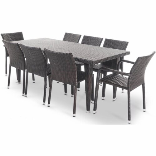 Bermuda 9 seater garden rattan dining set discount