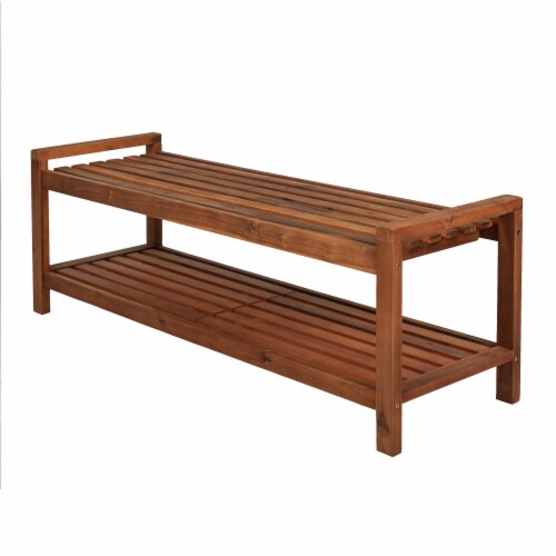 Blane 3 Seat Mid Century Modern 600 Lbs Support Acacia Wood Slat Outdoor Garden Patio Bench 50.79x16.14x17.32 Fry s Food Stores
