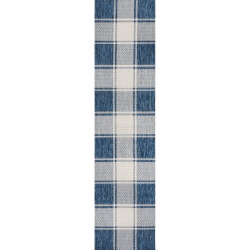 Sabine Traditional Farmhouse Bold Gingham Indoor/Outdoor Area Rug Perspective: front
