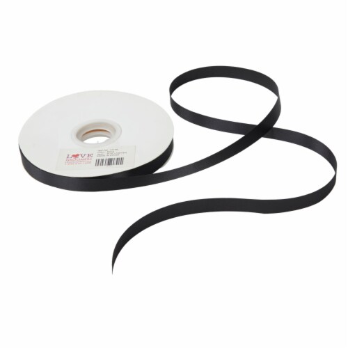 Groomer Essentials Satin Ribbon Black - Pack of 4 - 100 Yards Per Roll - Water Repellent - Perspective: front