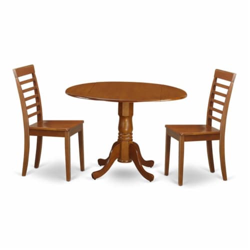 East West Furniture Dublin Dining Table and Ladder Back Chairs in
