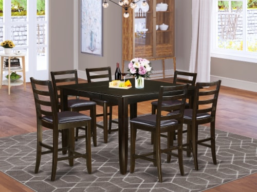 East West Furniture Fairwind 7 piece Wood Dining Table Set in