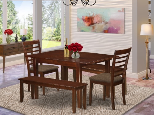 5 Pc dinette set-small Dining Tables and 2 Dining Chairs and 2 Benches Perspective: front