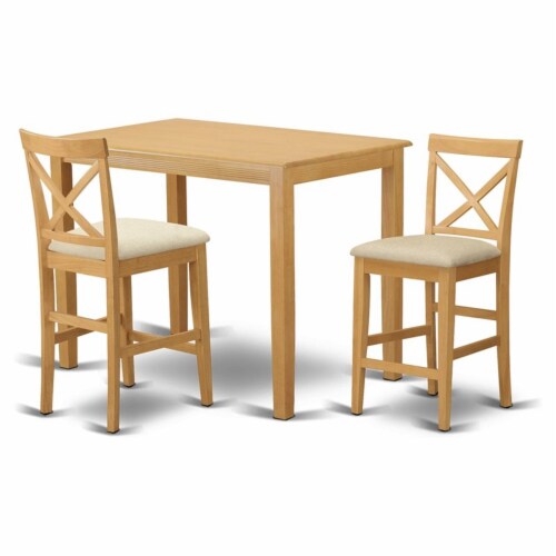 East West Furniture Yarmouth 3piece Wood Counter Height Dining Set in